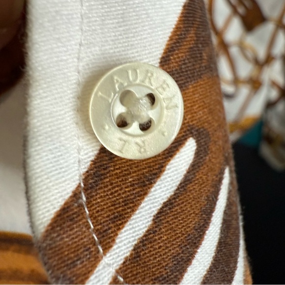 Lauren Ralph Lauren Equestrian Button Down Shirt Size Medium - Picture 6 of 11